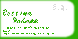 bettina mohapp business card